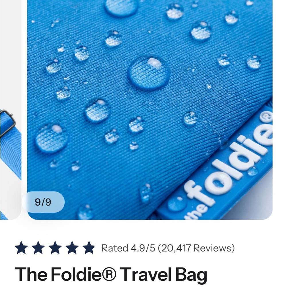 The Foldie Travel Bag in Azure Blue color - Picture 7 of 14